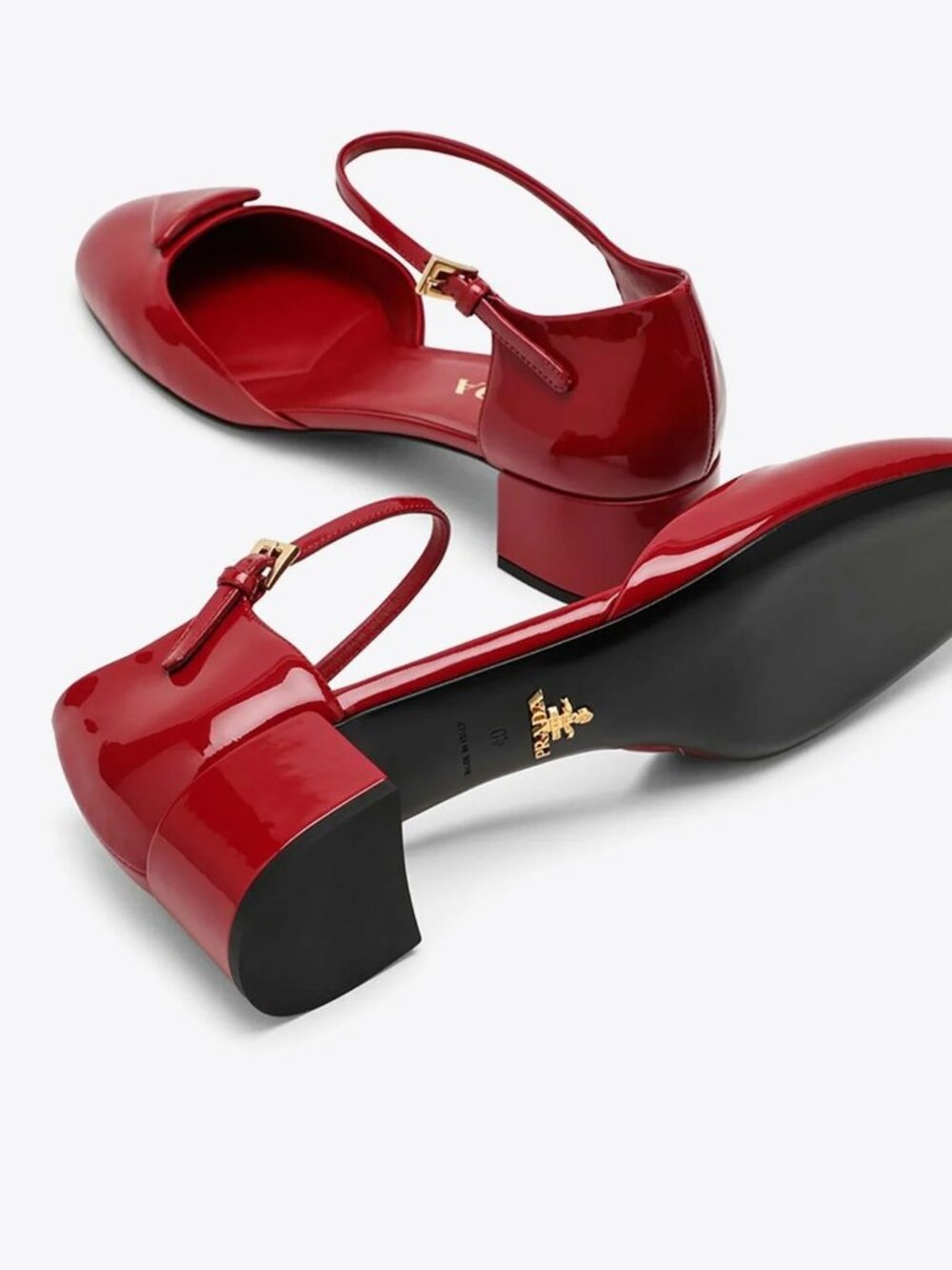 Prada Red Patent Leather Mary Janes